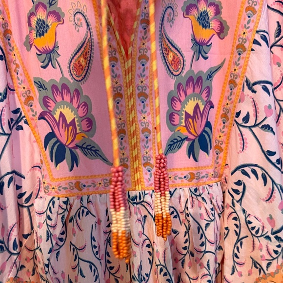 FARM Rio Vibrant Pink and Orange Long Sleeve Dress NWOT - Picture 4 of 4